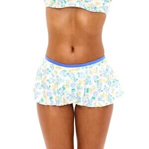 Frankies Bikinis Women's Coastal Floral Izabella Satin Swim Skirt Bottom Size XL
